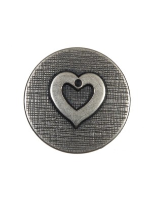Silver Metal Heart Shank Back Button – 36L/23mm Silver Metal Heart Shank Back Button – 36L/23mm
