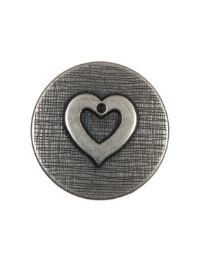 Silver Metal Heart Shank Back Button – 36L/23mm Silver Metal Heart Shank Back Button – 36L/23mm