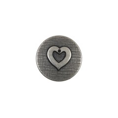 Silver Metal Heart Shank Back Button – 24L/15mm Silver Metal Heart Shank Back Button – 24L/15mm