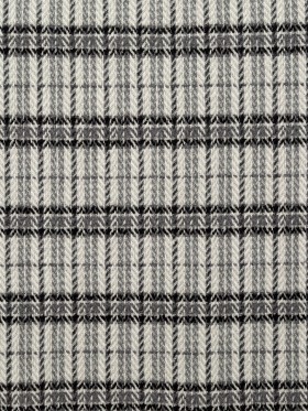 Black and Gray Plaid Polyester and Wool Tweed Black and Gray Plaid Polyester and Wool Tweed