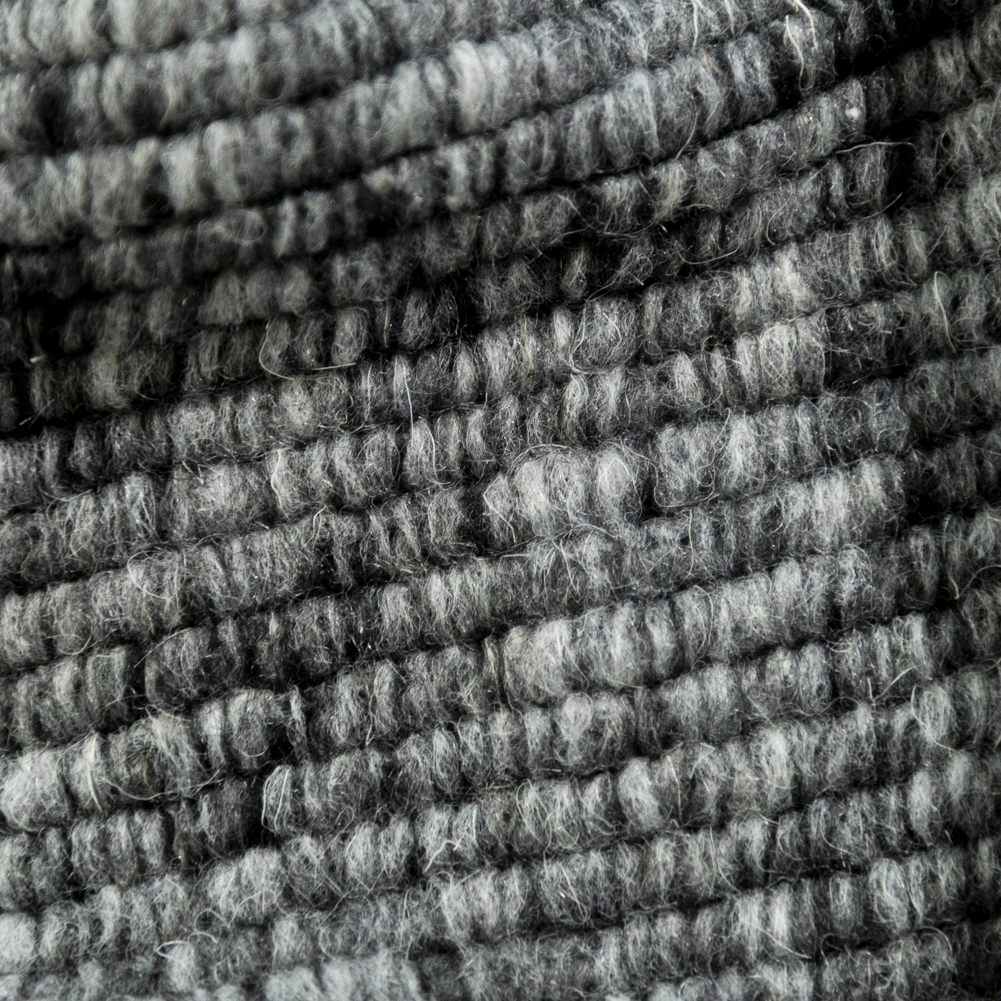 Italian Black and Gray Striped Chunky Wool Knit