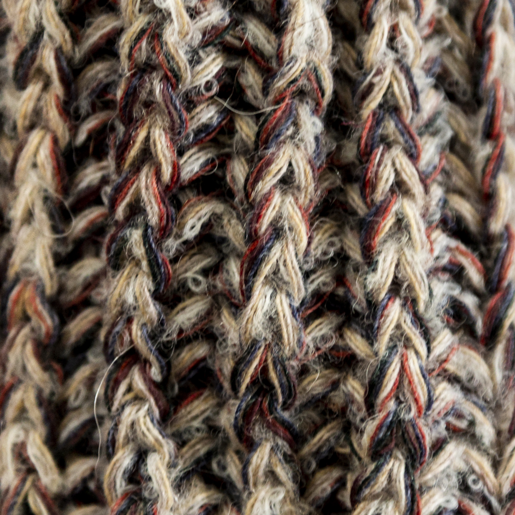 Italian Red, Blue and Taupe Chunky Wool Knit