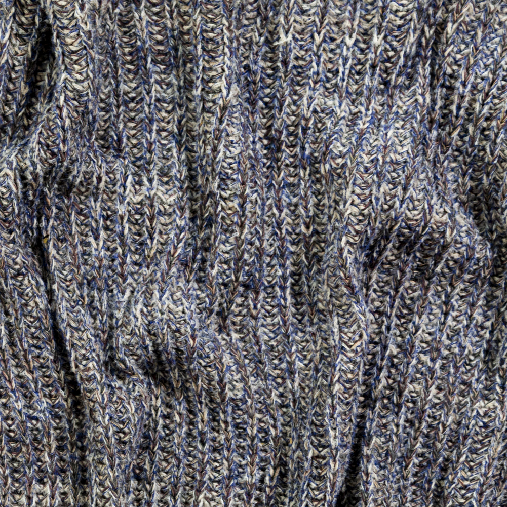 Italian Gray and Royal Blue Chunky Wool Knit Italian Gray and Royal Blue Chunky Wool Knit
