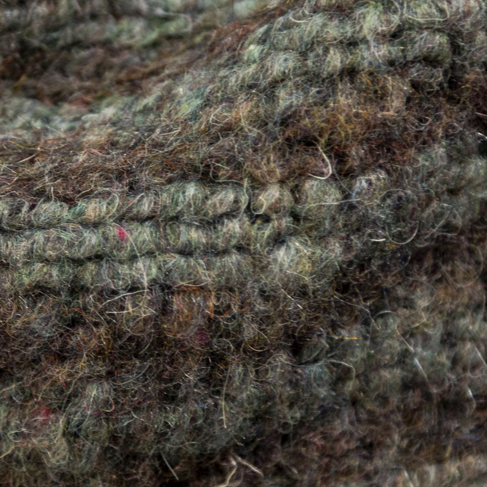 Italian Brown and Gray Striped Chunky Wool Knit