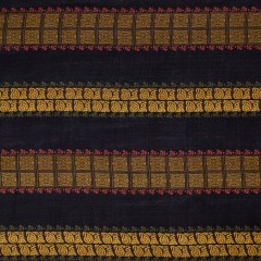 Mustard and Black Paisley and Square Striped Silk Chiffon Mustard and Black Paisley and Square Striped Silk Chiffon