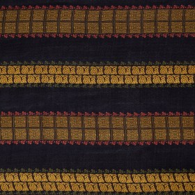 Mustard and Black Paisley and Square Striped Silk Chiffon Mustard and Black Paisley and Square Striped Silk Chiffon