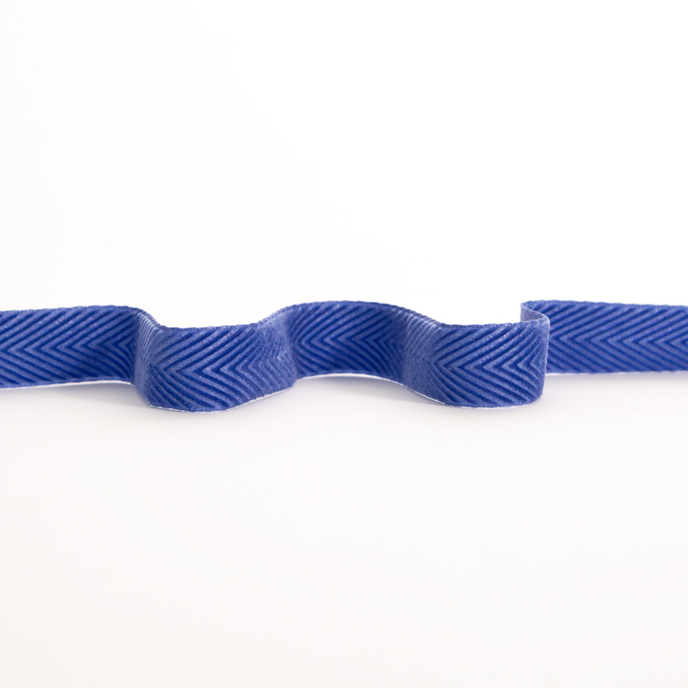 Italian Blue Chevron Velvet Ribbon – 0.875″ Italian Blue Chevron Velvet Ribbon – 0.875″