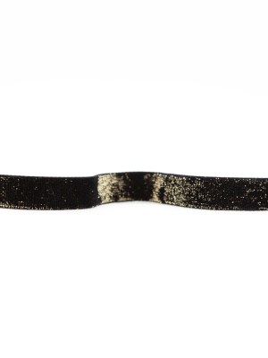 Italian Black and Gold Glitter Velvet Ribbon – 0.625″ Italian Black and Gold Glitter Velvet Ribbon – 0.625″