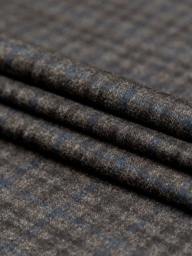 Theory Charcoal and Blue Plaid Virgin Wool Suiting Theory Charcoal and Blue Plaid Virgin Wool Suiting