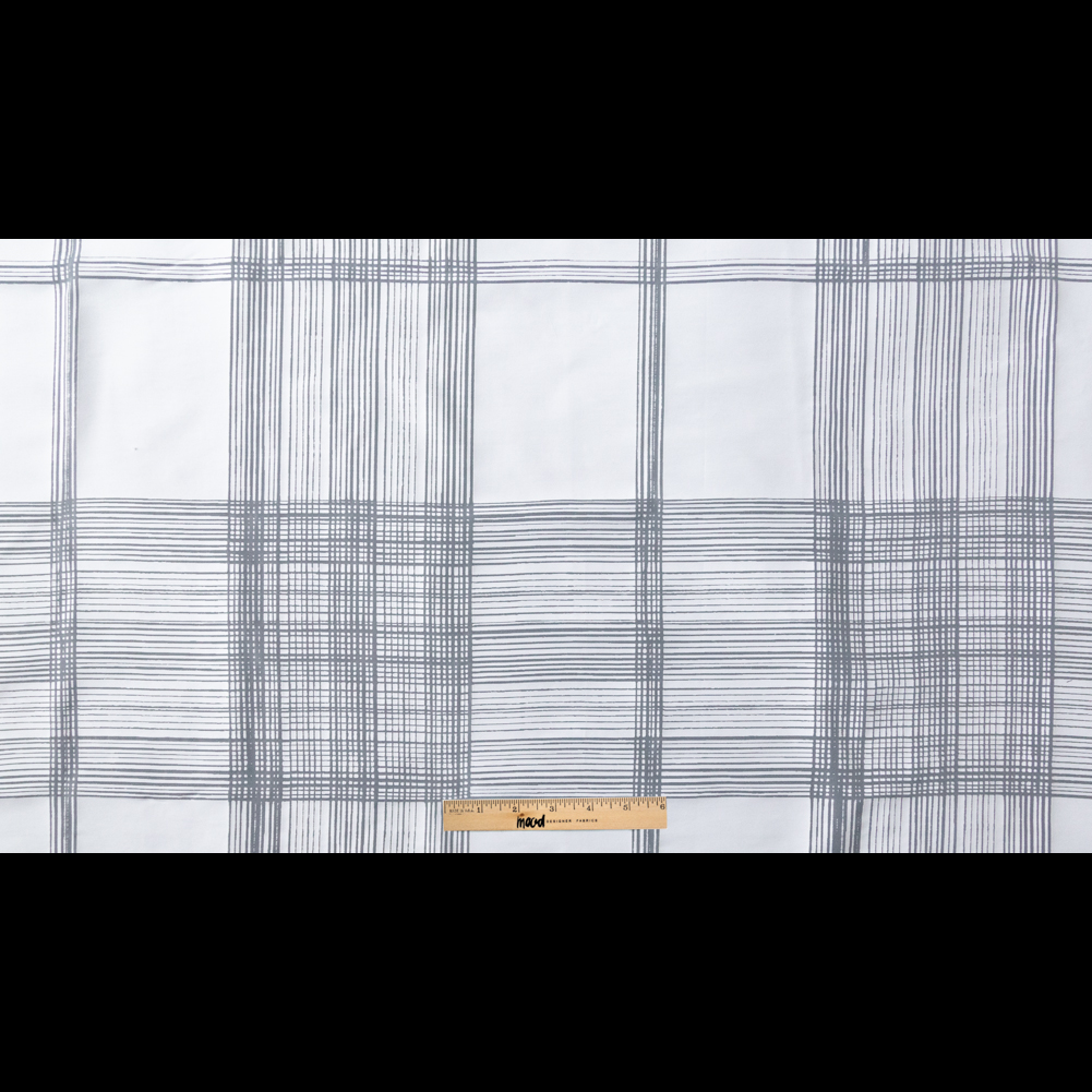 White Plaid Burnout Cotton Twill White Plaid Burnout Cotton Twill