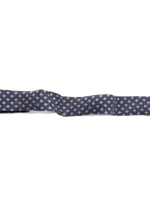 Italian Blue and Beige Floral Wool Jacquard Ribbon – 1″ Italian Blue and Beige Floral Wool Jacquard Ribbon – 1″