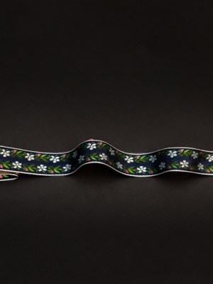Italian Navy Floral Jacquard Ribbon – 0.625″ Italian Navy Floral Jacquard Ribbon – 0.625″