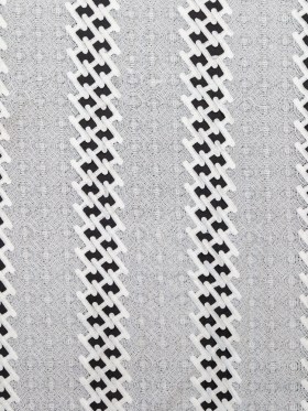 Polyester Lace with Finished Edges – White Lattice Stripes Polyester Lace with Finished Edges – White Lattice Stripes