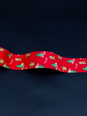 Red Teddy Bear and Christmas Tree Ribbon – 1.875″ Red Teddy Bear and Christmas Tree Ribbon – 1.875″