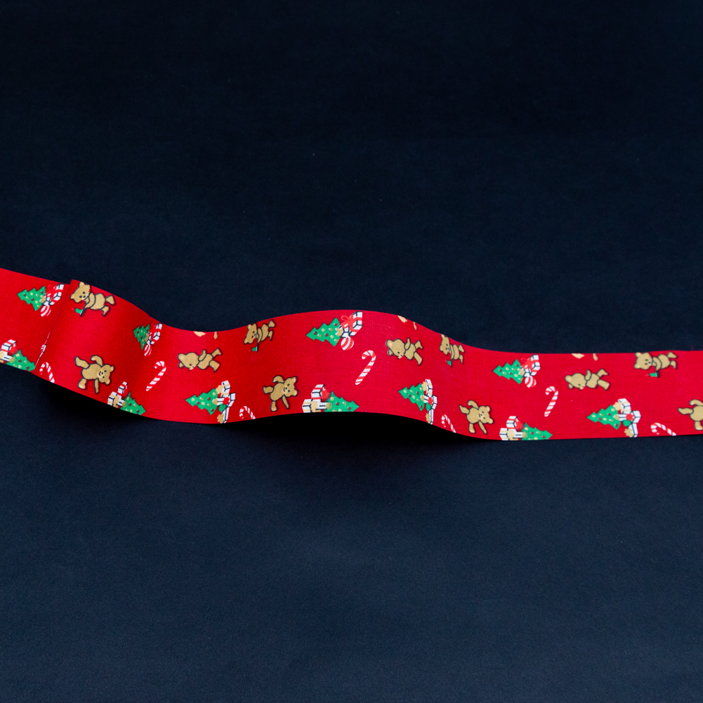 Red Teddy Bear and Christmas Tree Ribbon – 1.875″ Red Teddy Bear and Christmas Tree Ribbon – 1.875″