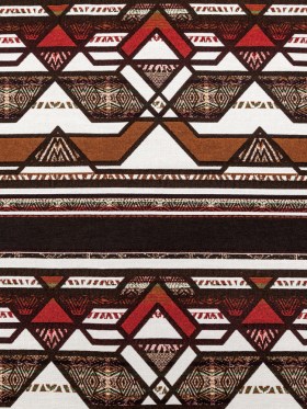Brown and White Geometric Cotton Woven Brown and White Geometric Cotton Woven