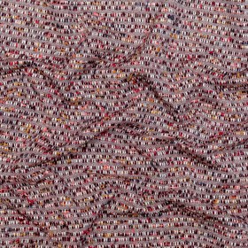 Burgundy and White Striped Cotton and Wool Tweed Burgundy and White Striped Cotton and Wool Tweed