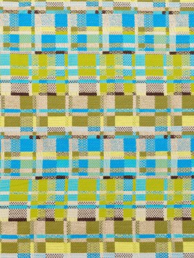 Blue, Green and Metallic Silver Color-Blocked Tweed Blue, Green and Metallic Silver Color-Blocked Tweed