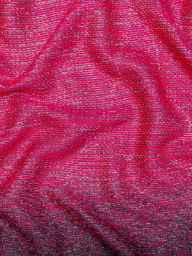 Raspberry Sorbet, Black and Metallic Silver Striped Woven Raspberry Sorbet, Black and Metallic Silver Striped Woven