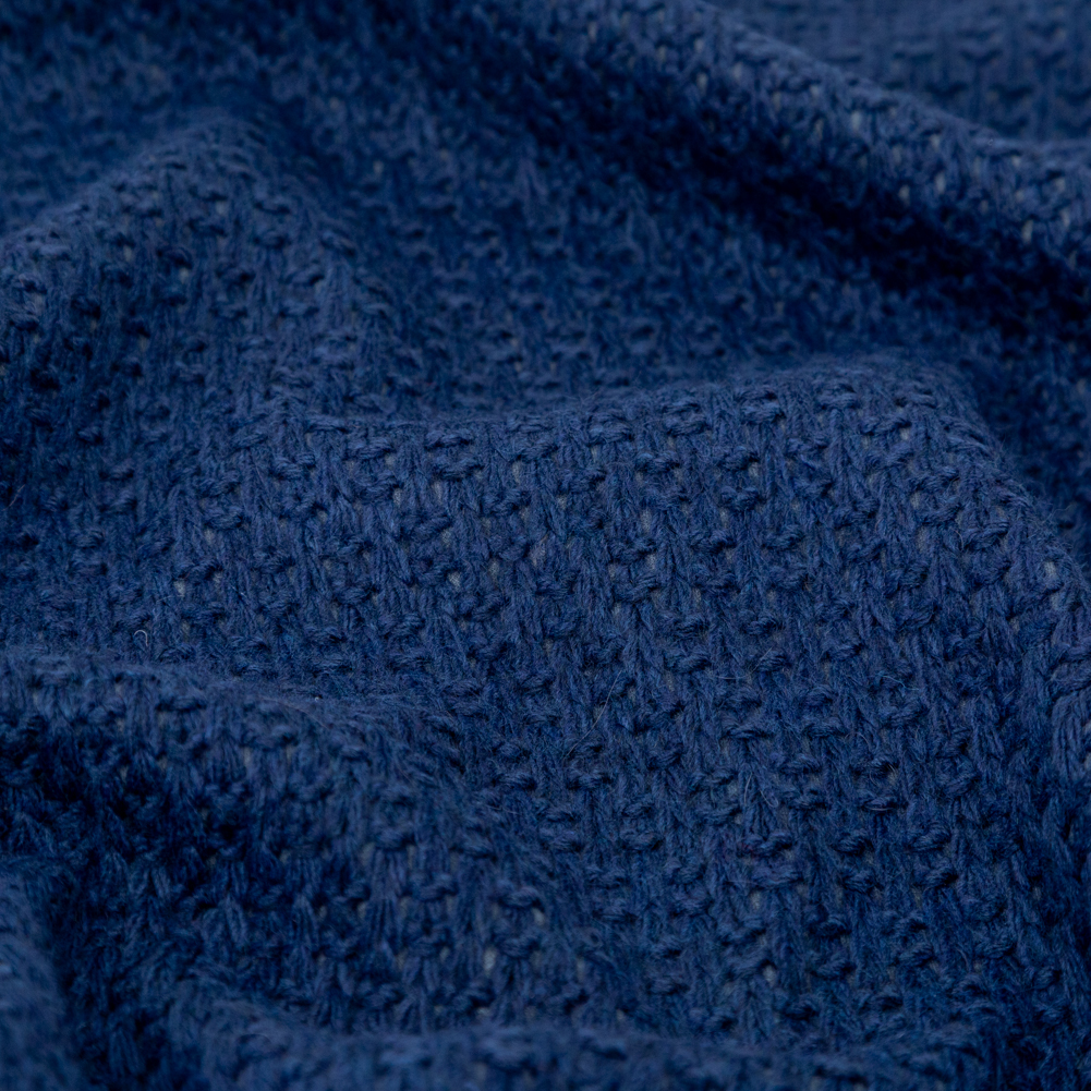 Gray Interlock Knit with Topical Navy Knit Yarn Design