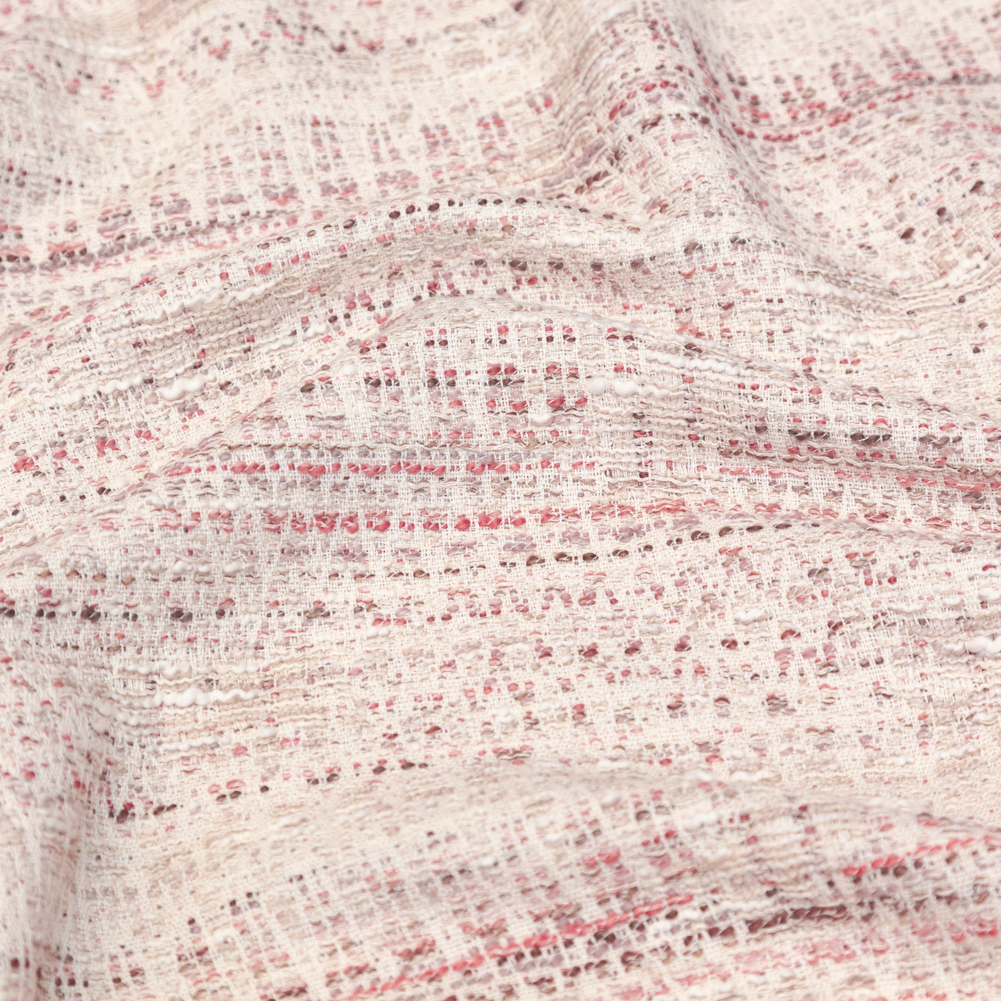 Ivory and Mauve Cotton Tweed Ivory and Mauve Cotton Tweed