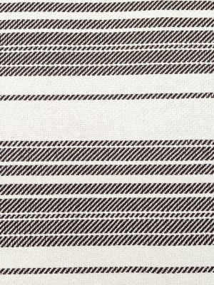 Off-White and Dark Brown Striped Loosely Woven Cotton Twill Off-White and Dark Brown Striped Loosely Woven Cotton Twill