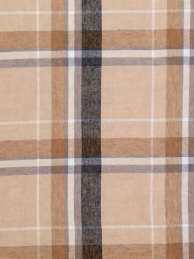 Beige Plaid Cotton Gauze Beige Plaid Cotton Gauze