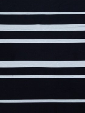 Italian Black Cotton Awning Striped Polyester Organza Italian Black Cotton Awning Striped Polyester Organza
