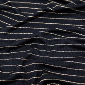 Black and Metallic Gold Striped Rib Knit Black and Metallic Gold Striped Rib Knit