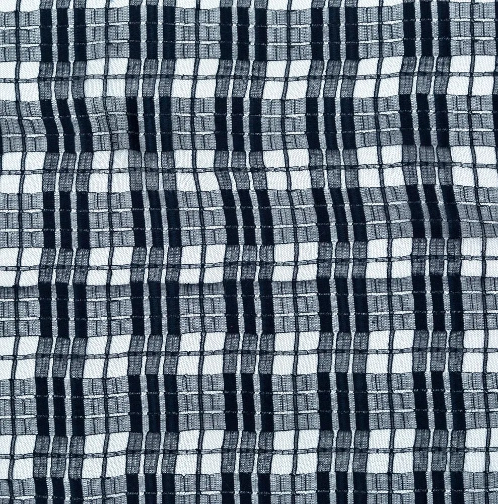 Midnight Navy Plaid Polyester Netting Midnight Navy Plaid Polyester Netting