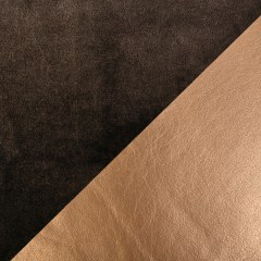 Brown Faux Fur with Metallic Gold Faux Leather Backing Brown Faux Fur with Metallic Gold Faux Leather Backing