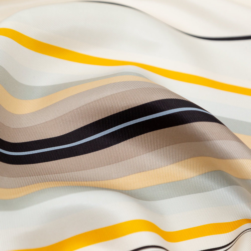 Rag & Bone Yellow, Beige and Gray Striped Silk Twill Rag & Bone Yellow, Beige and Gray Striped Silk Twill