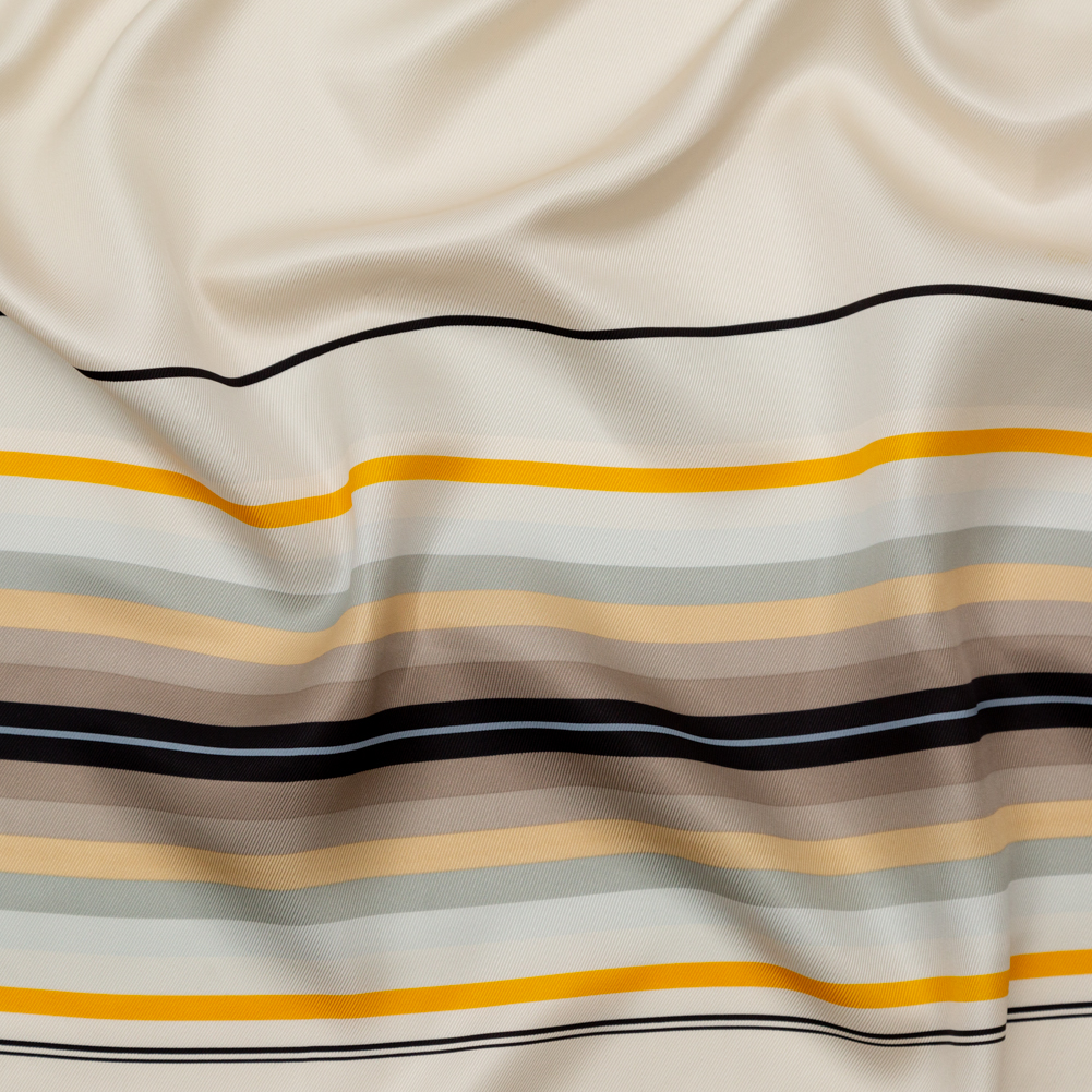 Rag & Bone Yellow, Beige and Gray Striped Silk Twill Rag & Bone Yellow, Beige and Gray Striped Silk Twill