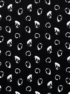 Italian Black and White Printed Stretch Brushed Cotton Twill Italian Black and White Printed Stretch Brushed Cotton Twill