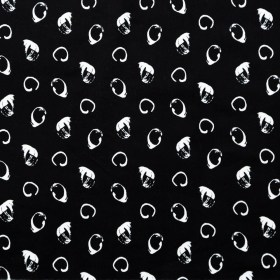 Italian Black and White Printed Stretch Brushed Cotton Twill Italian Black and White Printed Stretch Brushed Cotton Twill