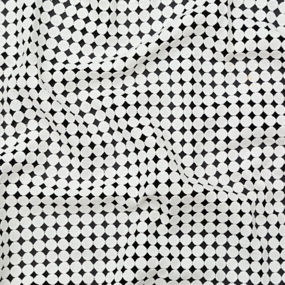 Cotton Guipure Lace – White Geometric Cotton Guipure Lace – White Geometric