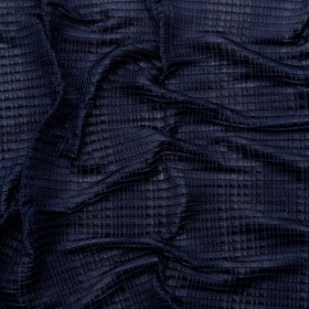 Navy Stretch Polyester Pleated Knit Navy Stretch Polyester Pleated Knit