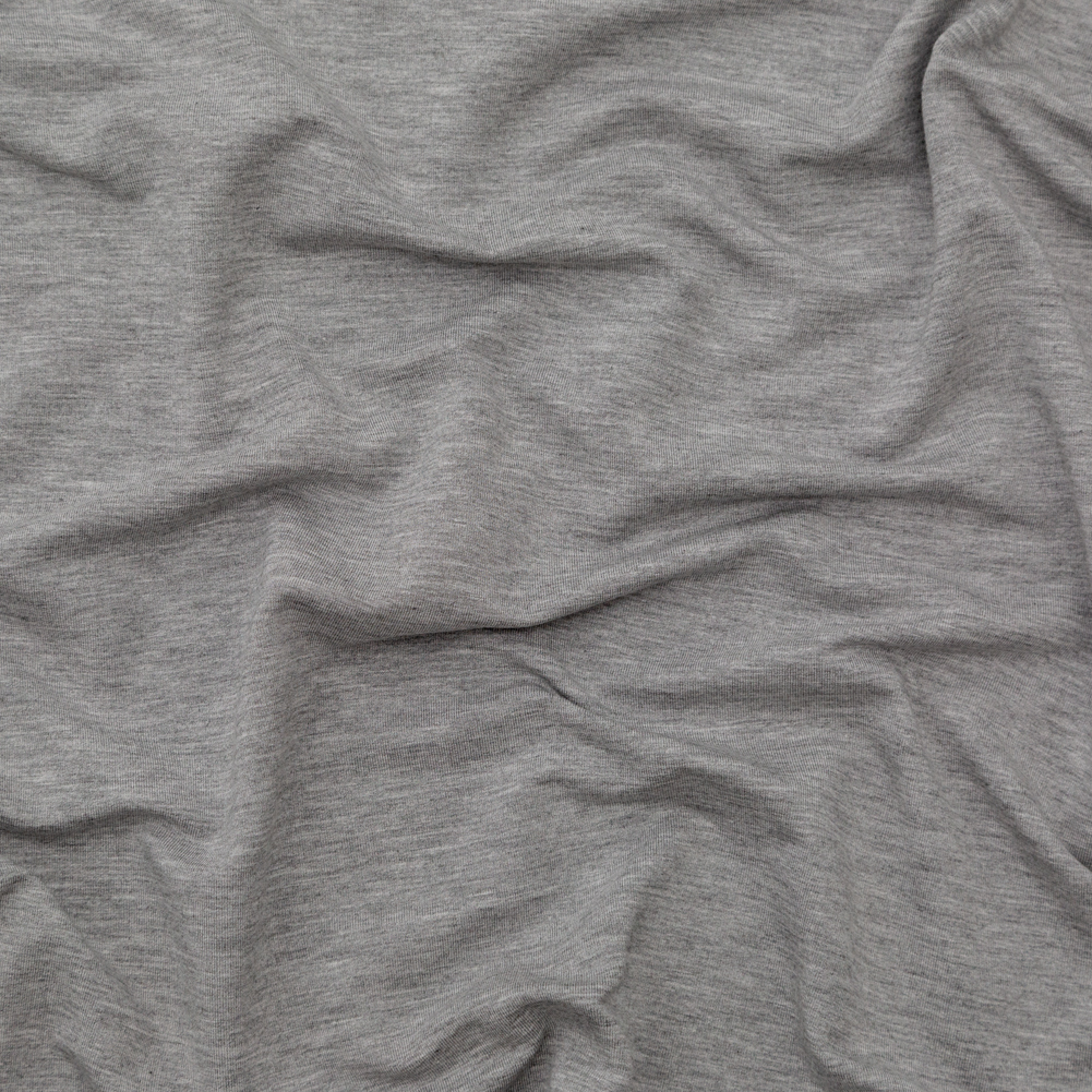 Italian Heathered Gray Brushed Back Viscose Jersey Italian Heathered Gray Brushed Back Viscose Jersey