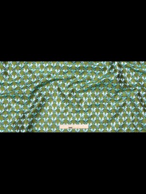 Grass Green and Jade Metallic Bird Jacquard Grass Green and Jade Metallic Bird Jacquard