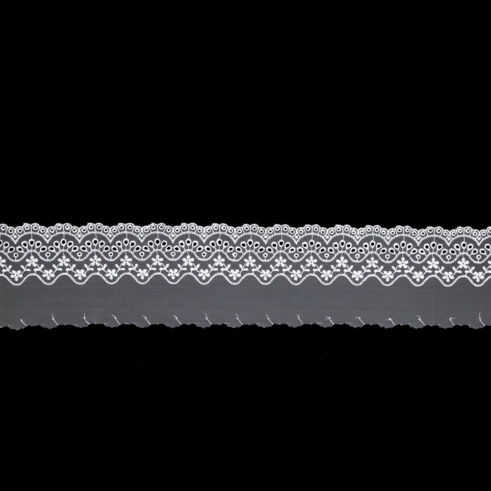 European White Embroidered Eyelet Lace Trim – 3.375″ European White Embroidered Eyelet Lace Trim – 3.375″