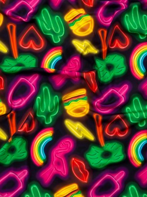 Compression Swimwear Tricot, UV Protective with Aloe Vera Microcapsules – Black Neon Emojis – Caye Collection Compression Swimwear Tricot, UV Protective with Aloe Vera Microcapsules – Black Neon Emojis – Caye Collection