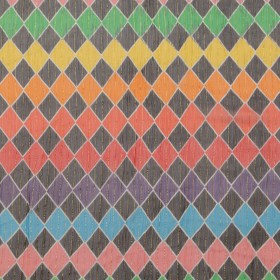 Rainbow Diamond Printed Crinkled Silk Chiffon with Metallic Gold Stripes Rainbow Diamond Printed Crinkled Silk Chiffon with Metallic Gold Stripes