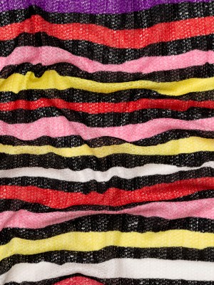 Pink, Red and Yellow Wavy Striped Sweater Knit Pink, Red and Yellow Wavy Striped Sweater Knit