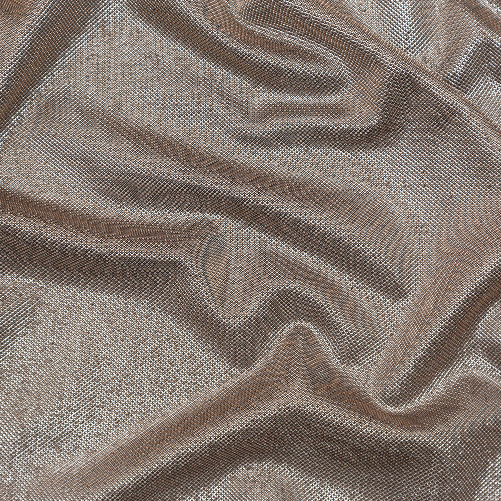 Italian Metallic Silver and Black Knit Pique Italian Metallic Silver and Black Knit Pique