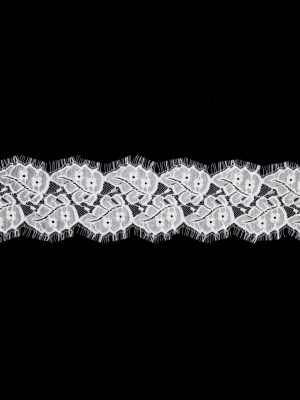 European White Leaf Embroidered Scalloped Eyelash Edge Lace Trim – 3.5″ European White Leaf Embroidered Scalloped Eyelash Edge Lace Trim – 3.5″