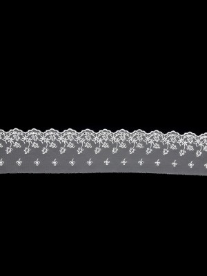 Ivory Floral Embroidered Eyelet Lace Trim – 3″ Ivory Floral Embroidered Eyelet Lace Trim – 3″