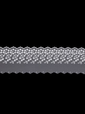 European Floral Embroidered Eyelet Lace Trim – 4″ European Floral Embroidered Eyelet Lace Trim – 4″