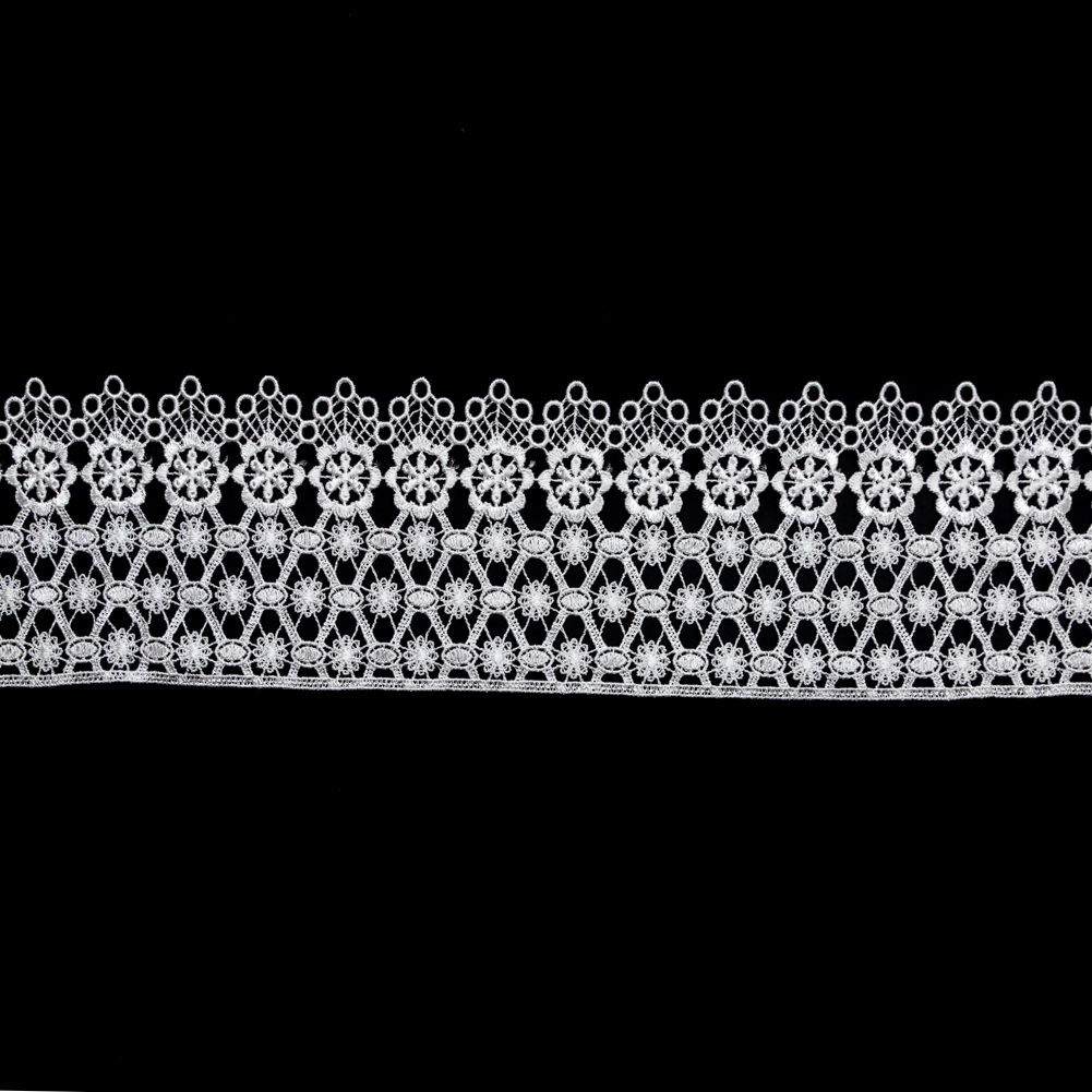 European White Floral Venise Lace Trim – 4″ European White Floral Venise Lace Trim – 4″