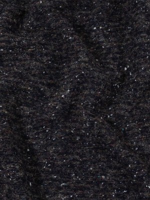 Italian Navy, Gray and White Speckled and Striated Fuzzy Blended Wool Sweater Knit Italian Navy, Gray and White Speckled and Striated Fuzzy Blended Wool Sweater Knit