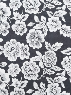 Embroidered Lace – White Floral on Ivory Embroidered Lace – White Floral on Ivory